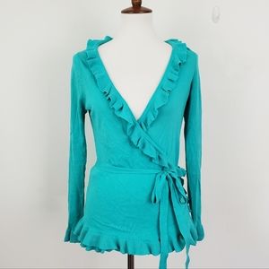 Moda International Ruffle Wrap Knit Top